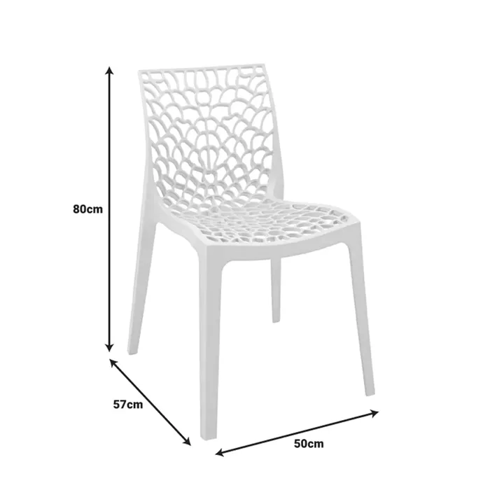 Hush stackable pakoworld pp chair in black color 50x57x81cm