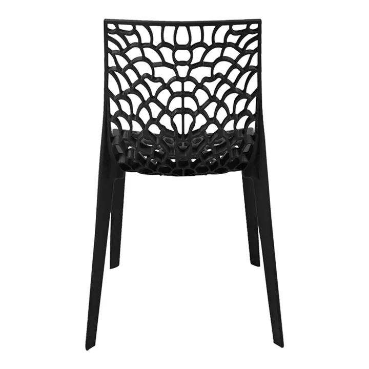 Hush stackable pakoworld pp chair in black color 50x57x81cm