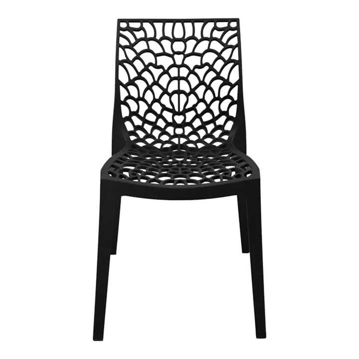 Hush stackable pakoworld pp chair in black color 50x57x81cm