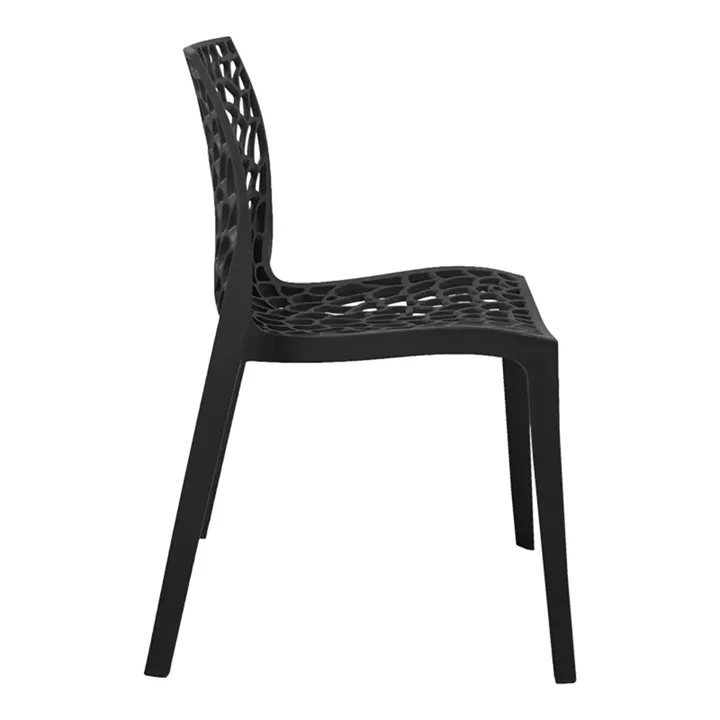 Hush stackable pakoworld pp chair in black color 50x57x81cm