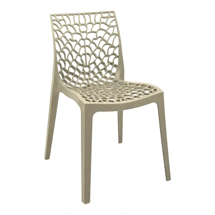 Hush stackable pakoworld pp chair in cappuccino color 50x57x81cm