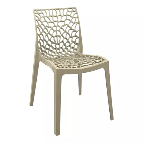 Hush stackable pakoworld pp chair in cappuccino color 50x57x81cm