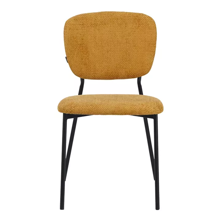 Cathair pakoworld chair bouclé fabric in tampa color with black metallic legs 48x53x82cm