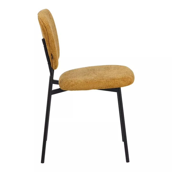 Cathair pakoworld chair bouclé fabric in tampa color with black metallic legs 48x53x82cm