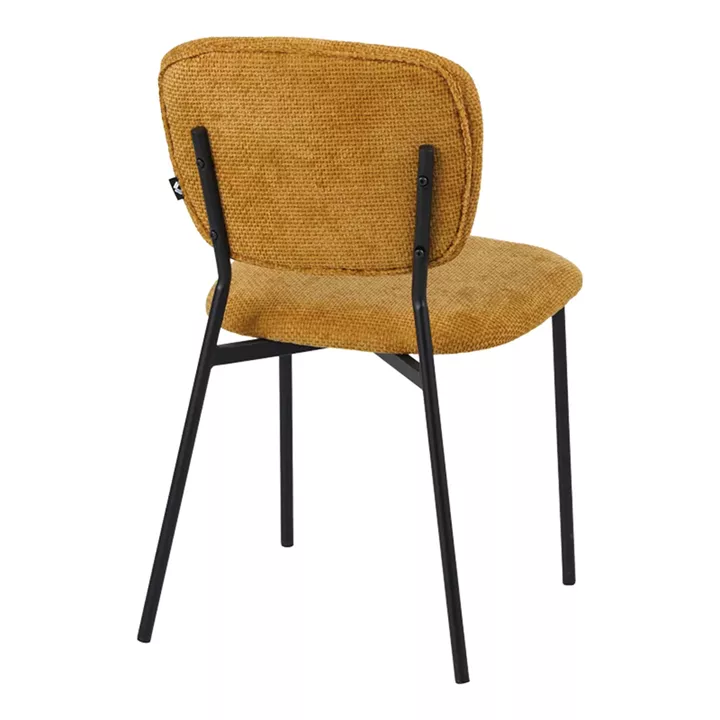 Cathair pakoworld chair bouclé fabric in tampa color with black metallic legs 48x53x82cm