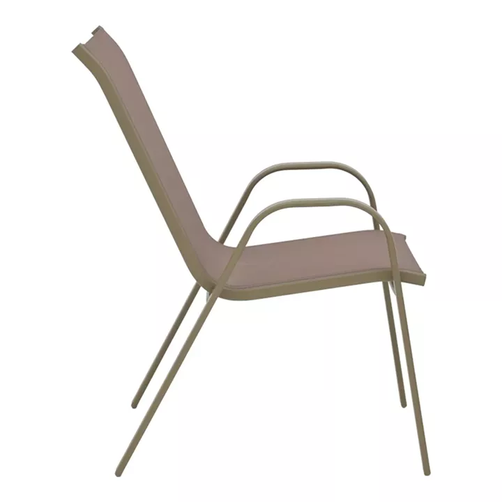 Dining table Ensure-Calan pakoworld metal-glass in champagne color 140x80x70cm