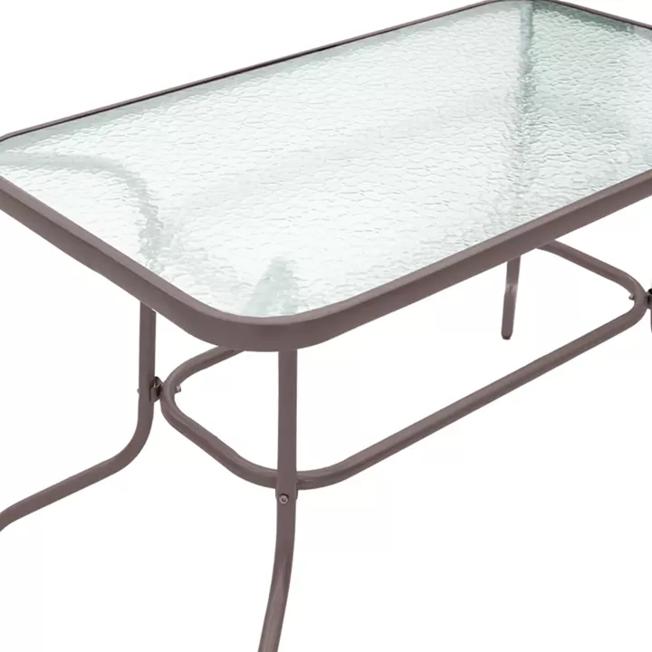 Dining table Valor-Sussie pakoworld metal brown-glass 110x60x70cm