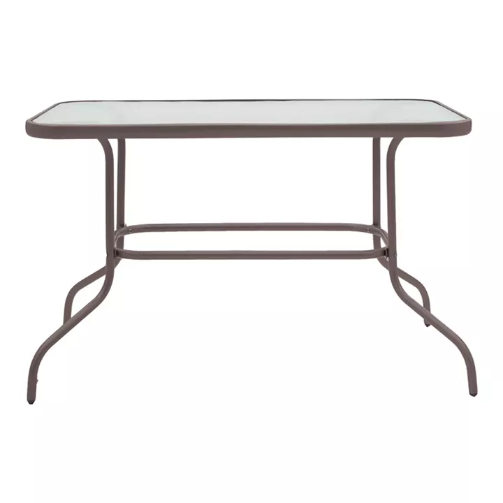 Dining table Valor-Sussie pakoworld metal brown-glass 110x60x70cm