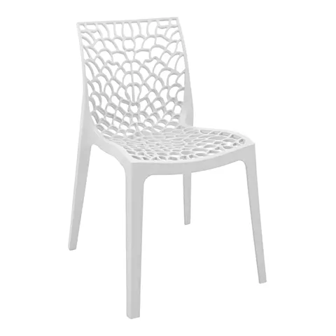 Hush stackable pakoworld pp chair in white color 50x57x81cm