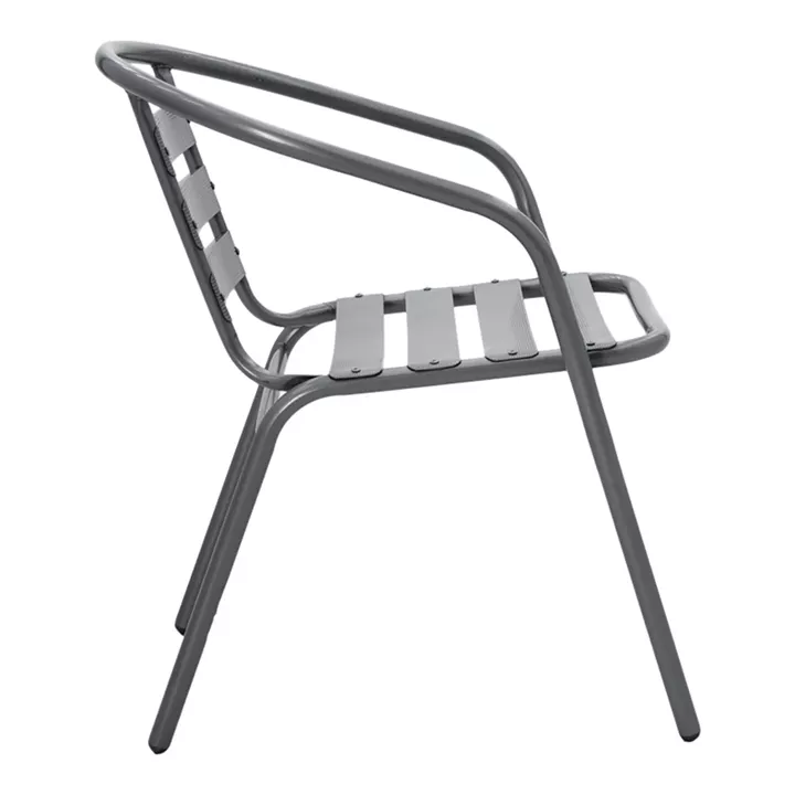 Τραπεζαρία Valor-Tade pakoworld σετ 5τεμ μέταλλο ανθρακί-γυαλί 110x60x70εκ