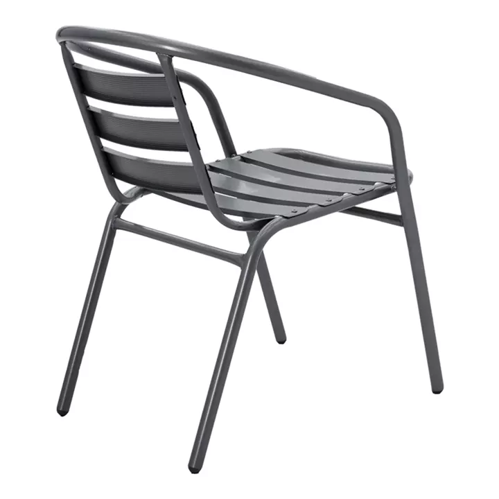 Τραπεζαρία Valor-Tade pakoworld σετ 5τεμ μέταλλο ανθρακί-γυαλί 110x60x70εκ