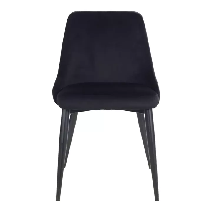 Zedna chair pakoworld black velvet with black metal legs 51x58x84cm