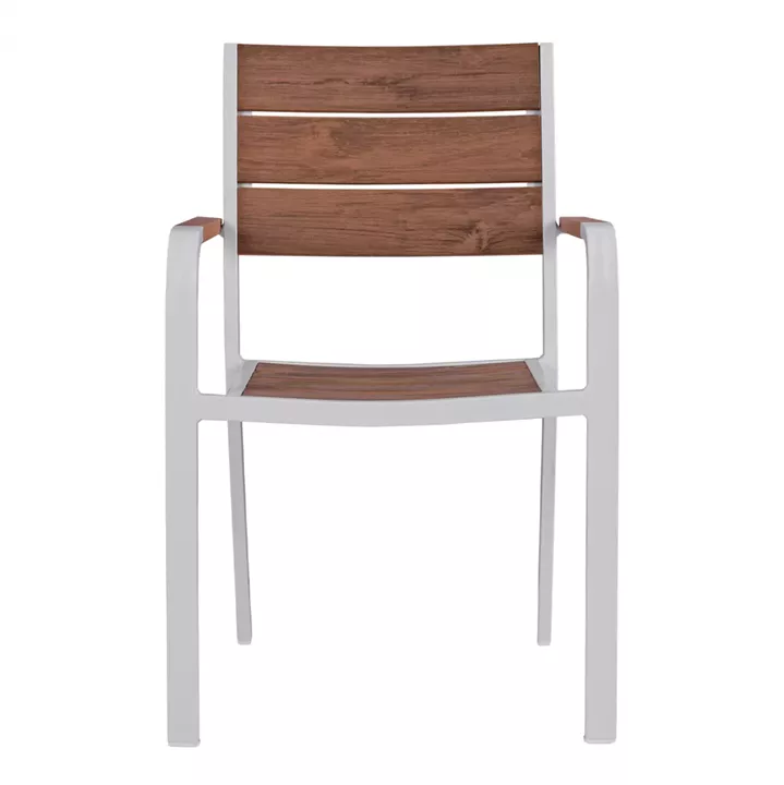 Aluminum Armchair White & Polywood HM5127.01 55x56x85 cm
