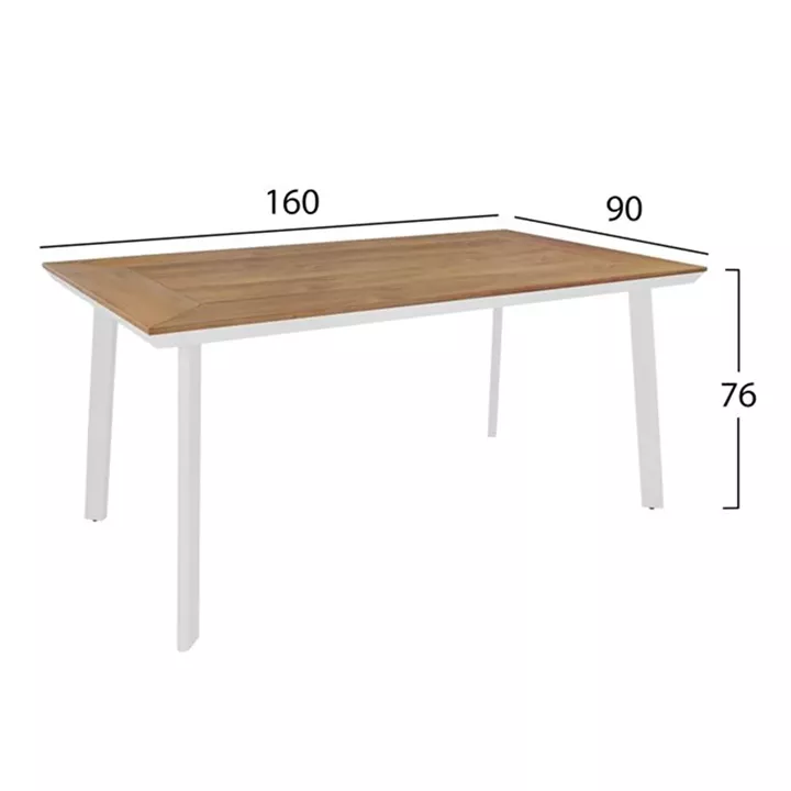 Set Dining Table 7pieces White color HM5240.01