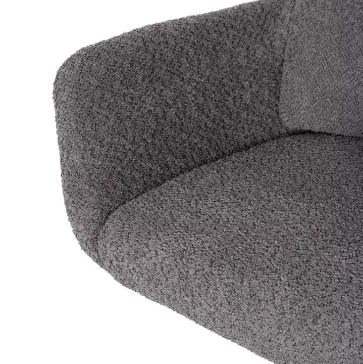 DINING ARMCHAIR SWIVEL BLANS HM9942.01 GREY BOUCLE FABRIC-METAL LEGS 62x60x90Hcm.
