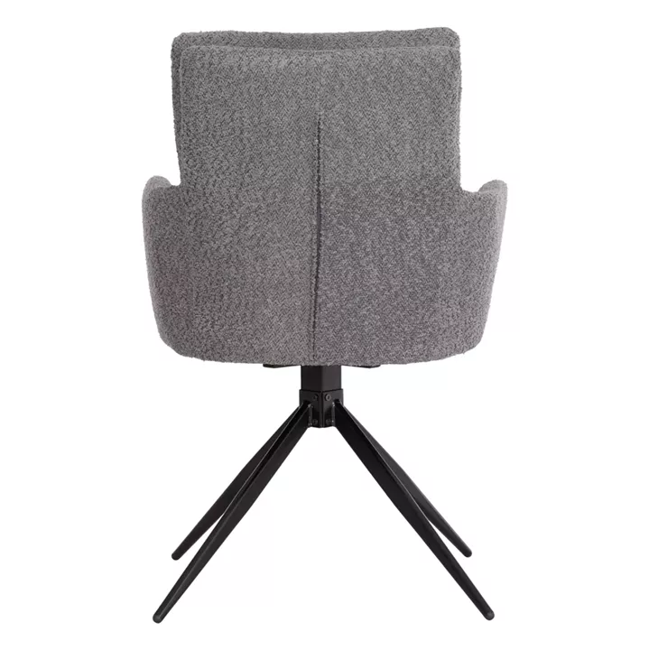 DINING ARMCHAIR SWIVEL BLANS HM9942.01 GREY BOUCLE FABRIC-METAL LEGS 62x60x90Hcm.