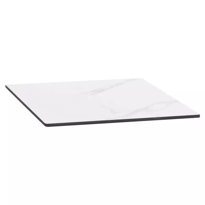 SQUARE HPL TABLETOP HM6362.01 COMPACT WHITE MARBLE 50Χ50Χ1.5cm.