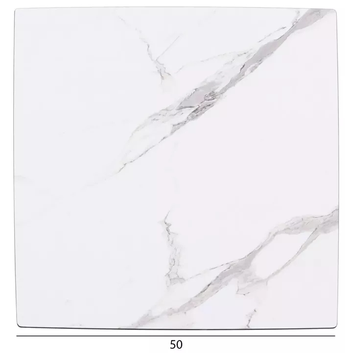 SQUARE HPL TABLETOP HM6362.01 COMPACT WHITE MARBLE 50Χ50Χ1.5cm.