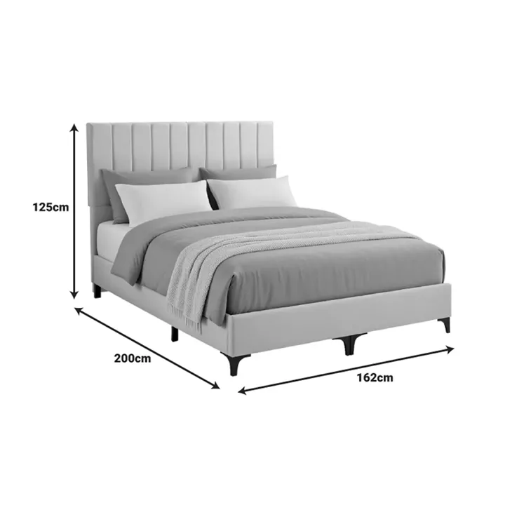 Moega pakoworld fabric bed in anthracite shade 160x200cm