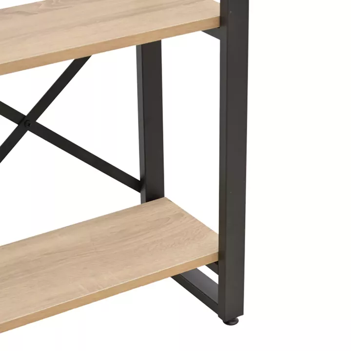 Βιβλιοθήκη Crimson pakoworld σε oak-μαύρη απόχρωση 50x22x150εκ