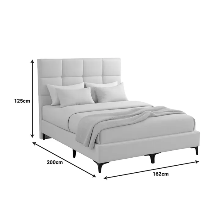 Melei pakoworld fabric bed in cream shade 160x200cm