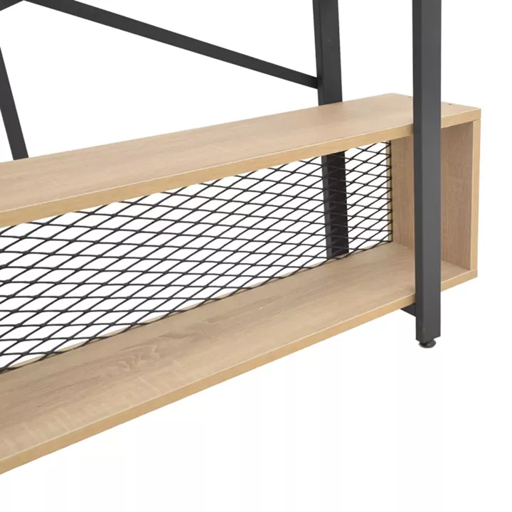 Fifer pakoworld bookcase in oak-black shade 120x28x185cm