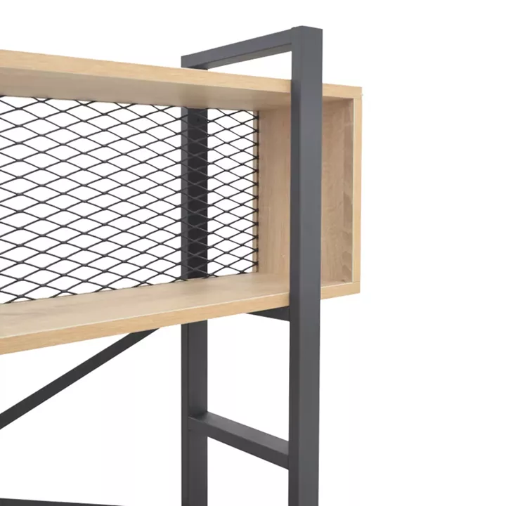 Fifer pakoworld bookcase in oak-black shade 120x28x185cm