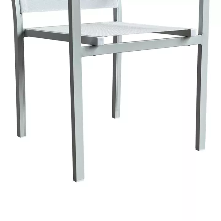 Zacreta pakoworld aluminum-textilene armchair in white color 61x56.5x87.5cm