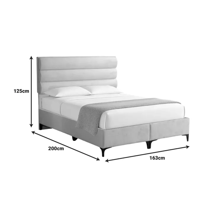 Limit pakoworld fabric bed in grey shade 160x200cm